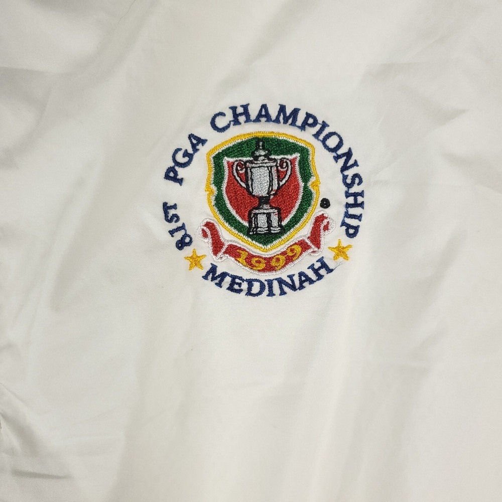 Ralph Lauren Polo Sport Sweater Mens Medium White 90s PGA Vintage Pullover Jacke - Picture 2 of 9